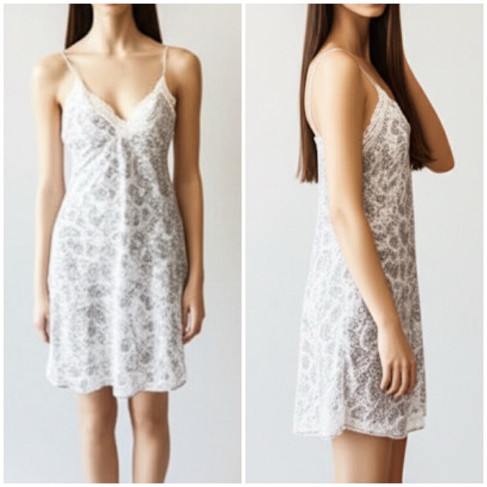Vintage Carole‎ Hochman New York Black and White Intimates Night Slip Dress